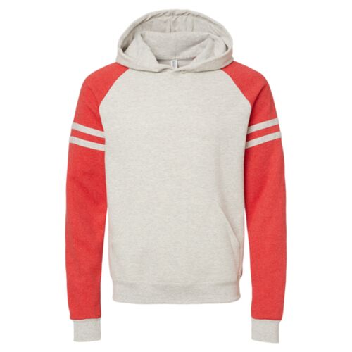Unisex Nublend® Varsity Colorblocked Raglan Hooded Sweatshirt Thumbnail