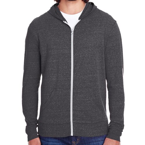 Unisex Triblend Full-Zip Lightweight Hooded Sweatshirt Thumbnail