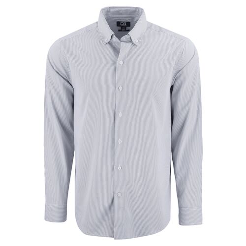 Cutter & Buck Skyline Epic Confidence Recycled Pinstripe Mens Big & Tall Long Sleeve Dress Shirt Thumbnail