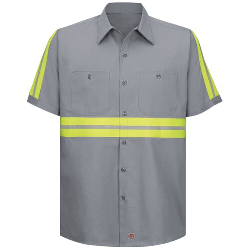Men's Tall Enhanced Visibility Short Sleeve Cotton Work Shirt Thumbnail